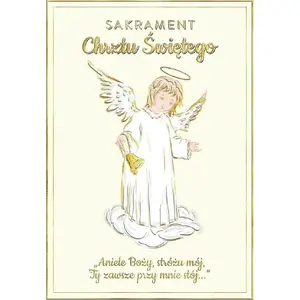 HENRY Karnet A5 Chrzest - Anioł Stróż greeting card A5 for christening