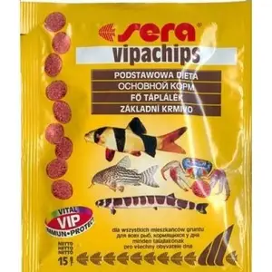 Корм для рыб в саше sera VIPACHIPS 15 г — чипсы/хлопья для аквариумных рыб