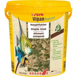 Корм для рыб sera Vipan Nature крупные хлопья 21 л — хлопьевый корм для тропических и холодноводных рыб