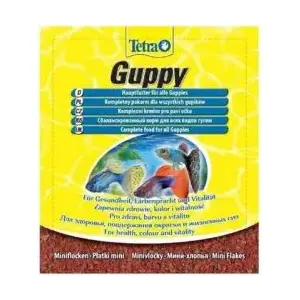 Корм для рыб Tetra Guppy 12 г саше – Tetra 13332, порошковый корм для гуппи и мелких тропических рыб
