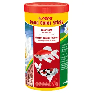 Сухой корм для прудовых рыб sera Pond Color Sticks 1 L — палочки, белок 28%, жир 5.2%, зола 5.4%