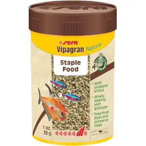Сухой корм для аквариумных рыб sera Vipagran Nature гранулы 0,03 кг (0,1 л) — 41,3% белка, 8,1% жира