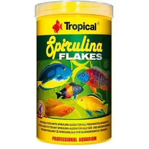 Корм для рыб Tropical Spirulina Flakes 100 мл — растительный хлопьевый корм для аквариума