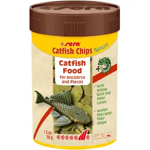 Сухой корм для аквариумных рыб sera Catfish Chips Nature — хрустящие чипсы, 31.2% белка, 7.2% жира, 1 шт.