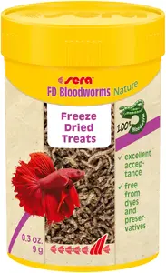 Сухие личинки комаров sera FD Bloodworms Nature 0,09 кг (0,1 л) для аквариумных рыб