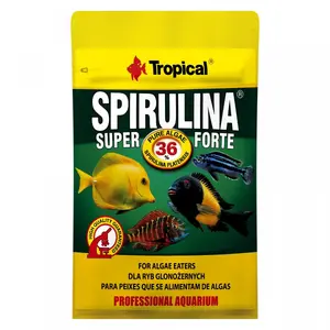 Сухой хлопьевый корм для рыб Tropical Super Spirulina Forte 0.012 кг — спирулина 36%