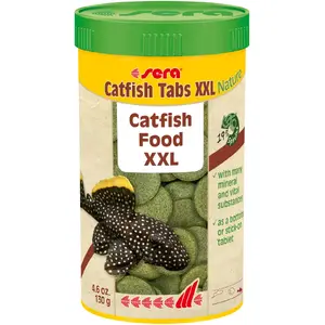 Dry fish food tablets sera Catfish Tabs XXL Nature — 0.13 kg (0.25 L) for bottom-feeding aquarium fish