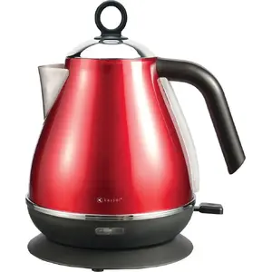 Elektriskais tējkanna Kassel 93224 sarkana — 1,7 l, bezvadu, nerūsējošā tērauda sildīšanas elements
