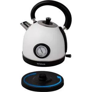 Electric kettle Logo Hiluxe 4 with analog temperature indicator, 1850–2200 W, white