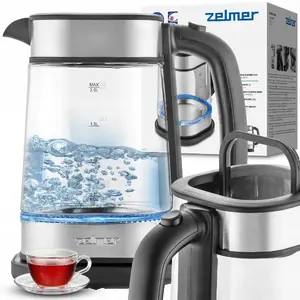 Electric kettle No name ZCK 8021 2200W 2L glass body with stainless steel elements