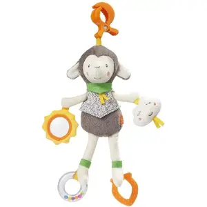 Interactive hanging toy FEHN Owieczka 39 cm, soft baby mobile for cot and stroller