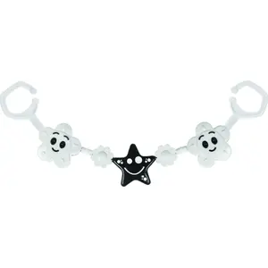 Подвесная игрушка для коляски Tullo модель 496711 — черно‑белая, 2 цветка и звезда
