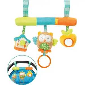 Baby hanging toy FEHN Activity Trapeze Owl for car seat and stroller, sounding, multicolour