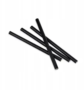 Drinking straws Bareq 8 mm x 140 mm, black, pack of 100