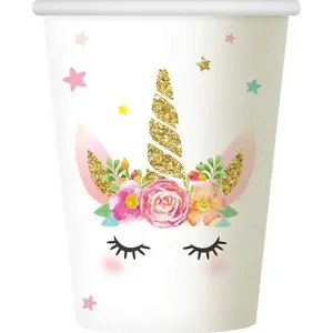 Paper party cups GoDan Kubeczki papierowe urodzinowe Jednorożec 6 pcs