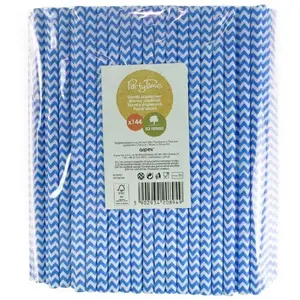 Paper drinking straws Arpex 8 mm blue, 144 pcs