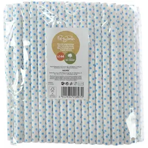 Paper drinking straws Arpex jumbo 10 mm diameter, blue, pack of 144
