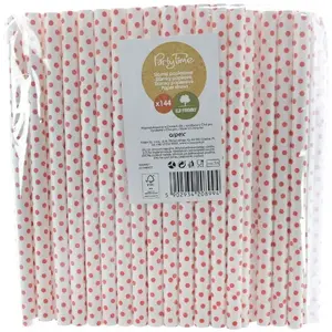 Paper drinking straws Arpex jumbo 10 mm dotted pattern, 144 pcs