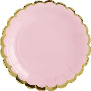 Paper plates PartyDeco Yummy 18 cm light pink, pack of 6