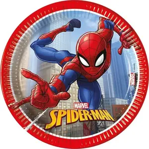 Papīra šķīvji Procos Spiderman 20 cm, 8 gab.