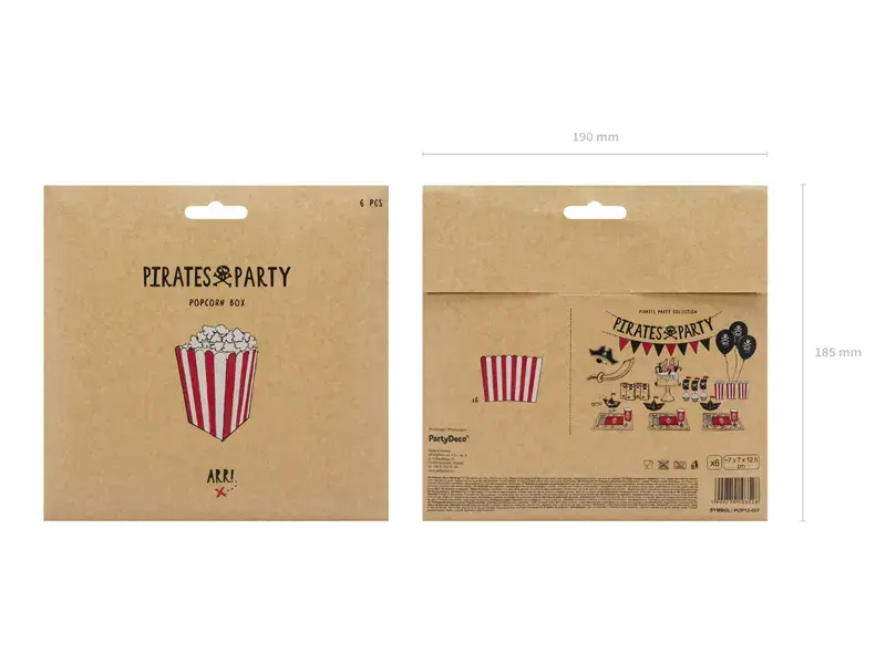 PartyDeco POP12-007 papīra trauks 70×70×125 mm Photo 6