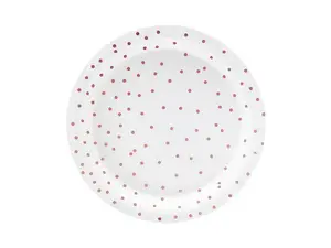 Plate PartyDeco Teller Punkte — Paper round plate, 18 cm diameter