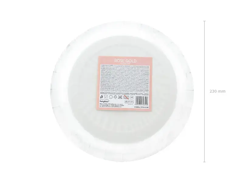 Plate PartyDeco TPP36-019R, disposable 23 cm Photo 8