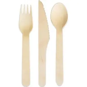 Wooden Cutlery Set GoDan Kolekcja Eko MIX 6 pcs — disposable reusable wooden forks spoons knives