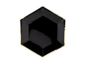 Disposable paper plate PartyDeco TPP31-010, hexagon, 23 cm diameter