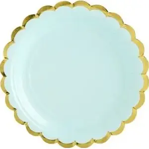 Paper dessert plates PartyDeco Yummy mint 18 cm, pack of 6