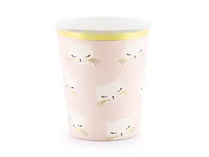Disposable paper cups PartyDeco KPP42-EU1 200 ml, pink, 6 pcs