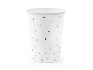 Disposable paper cup PartyDeco KPP53-008-EU1 — 260 ml, white, pack of 6