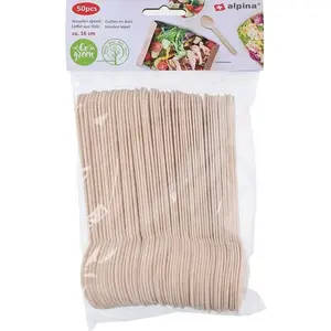 Disposable wooden spoons ALPINA 16 cm, pack of 50