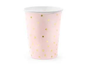 Vienspējīgs papīra glāze PartyDeco KPP50-081J-EU1 260 ml, rozā, 6 gab.