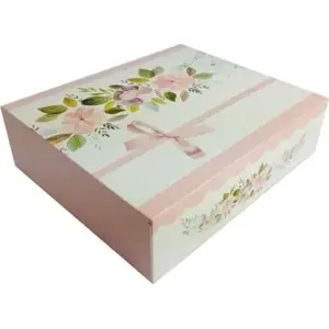 Beniamin pastry box 230 x 230 x 105 mm, pack of 5 — floral pattern
