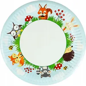 Paper Plates TEKA Leśne zwierzątka set of 8 – disposable party plates