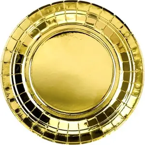 Paper plates PartyDeco 18 cm gold, pack of 6