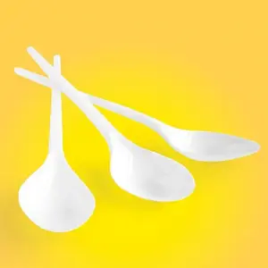 Plastic spoon office products, 17 cm, pack of 100, white
