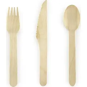 Wooden Cutlery PartyDeco 16 cm, 18 pcs — Woodland design