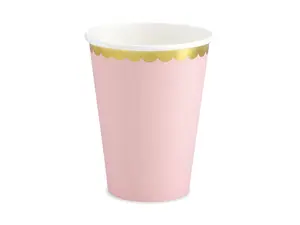Disposable paper cup PartyDeco KPP16-081J-EU1 220 ml, pink, pack of 6