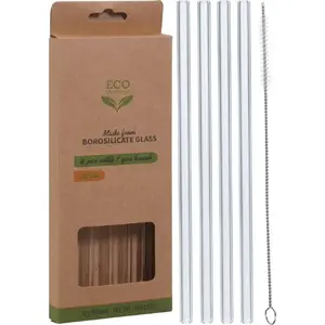 Reusable Drinking Straws 4 pcs, Excellent Houseware – Stainless Steel/Plastic Hybrid (as included)