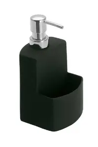 Диспенсер для мыла Wenko 3620117800, керамика, 0.38 л, чёрный, 100×100×160 мм