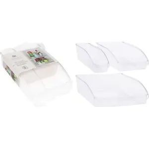 Контейнеры для холодильника Excellent Houseware набор из 3 шт., прозрачные пластиковые, штабелируемые
