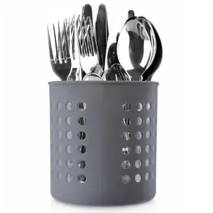 Kitchen utensil drain stand ORION 154312, matte gray, countertop utensil drainer
