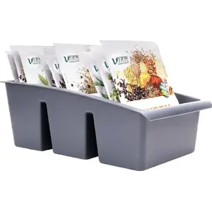 Kitchen Organizer Vilde 229047-S divided gray container for spice and herb sachets