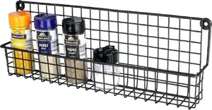 Wall spice shelf Vilde model 229058, metal black, 39.5×6.5×14 cm