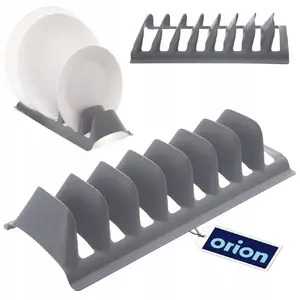 ORION lid and plate stand, plastic, grey, 29.5×13.5×6 cm