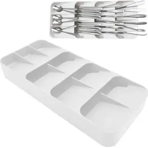 Drawer Cutlery Organizer ORION Ori_229011-B — white cutlery tray for forks knives spoons teaspoons