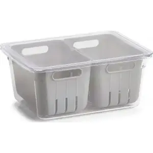 Food storage container ZELLER 22.5×17.5×10 cm plastic grey for refrigerator