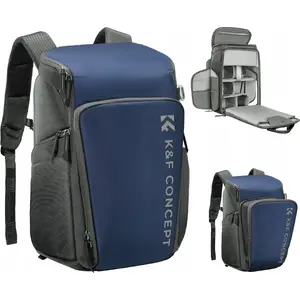 Camera Backpack K&F SB9189 25L — Photo Bag for DSLR/Mirrorless Cameras, Blue